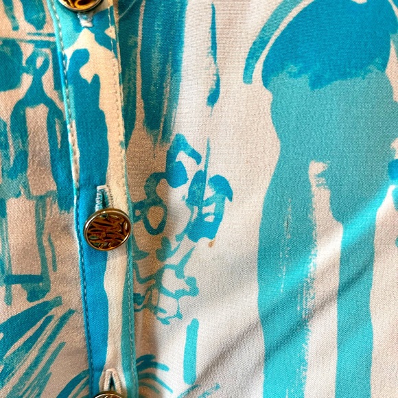 Lilly Pulitzer Elsa Top resort White La Via Loca Blouse - Picture 3 of 5